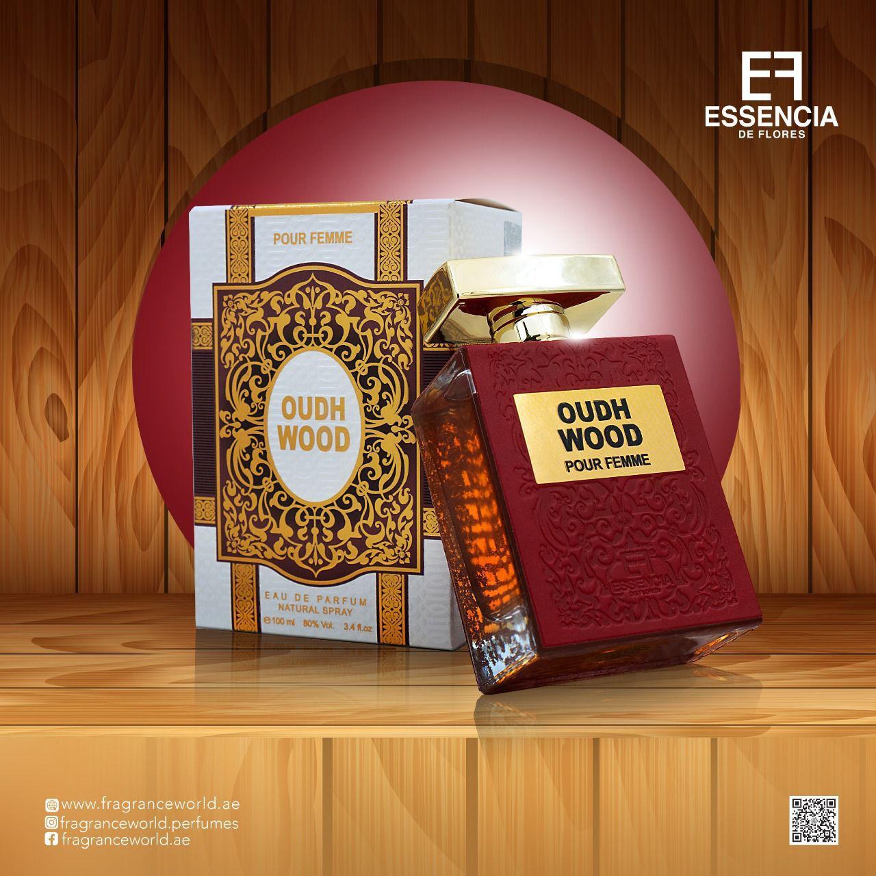 Fragrance World Essencia De Flores Oudh Wood Pour Femme Eau De Parfum 100ml Perfume Fragrance Spray
