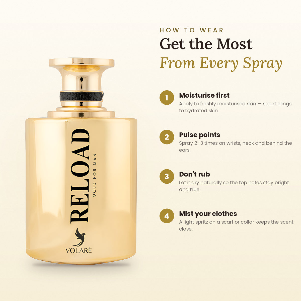 How to wear Reload Gold for Man