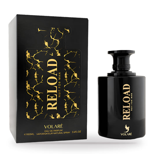 Reload Nuit for Man by Volare 100ml bottle and box