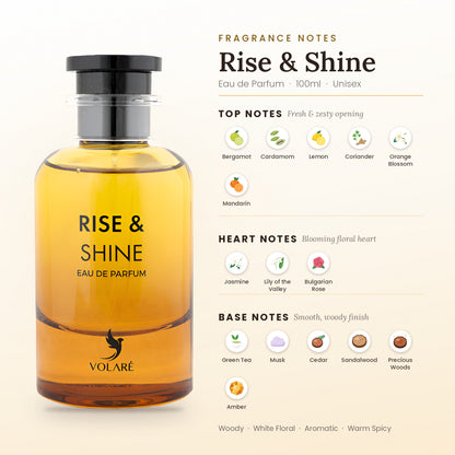 Rise & Shine fragrance notes – top, heart and base