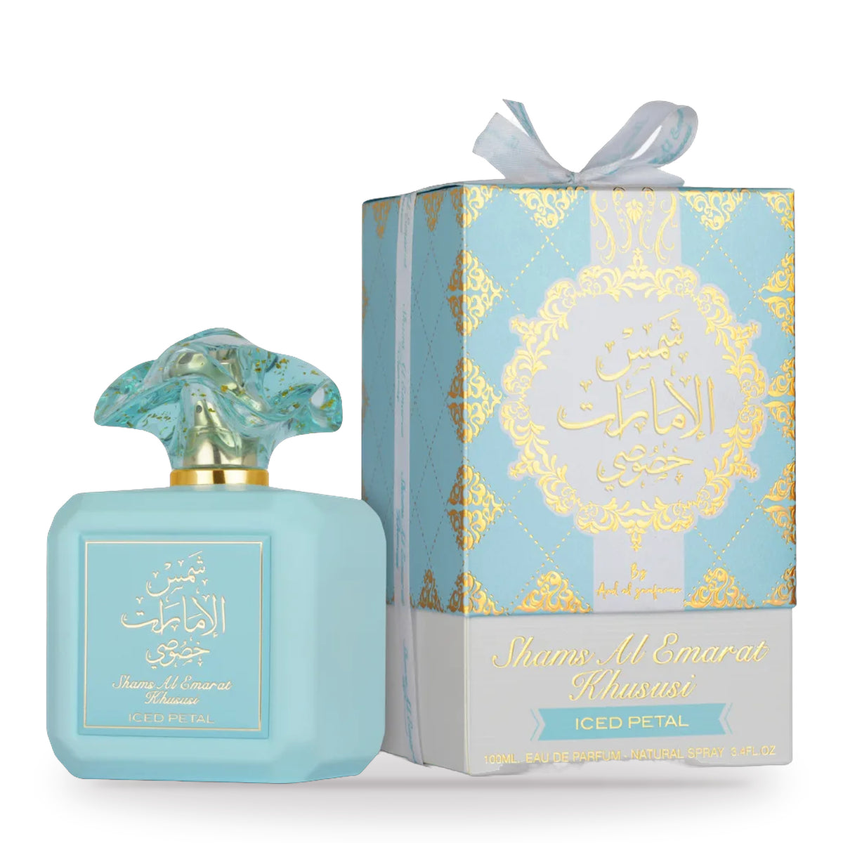 Shams Al Emarat Khususi Iced Petal by Ard Al Zaafaran 100ml bottle and box