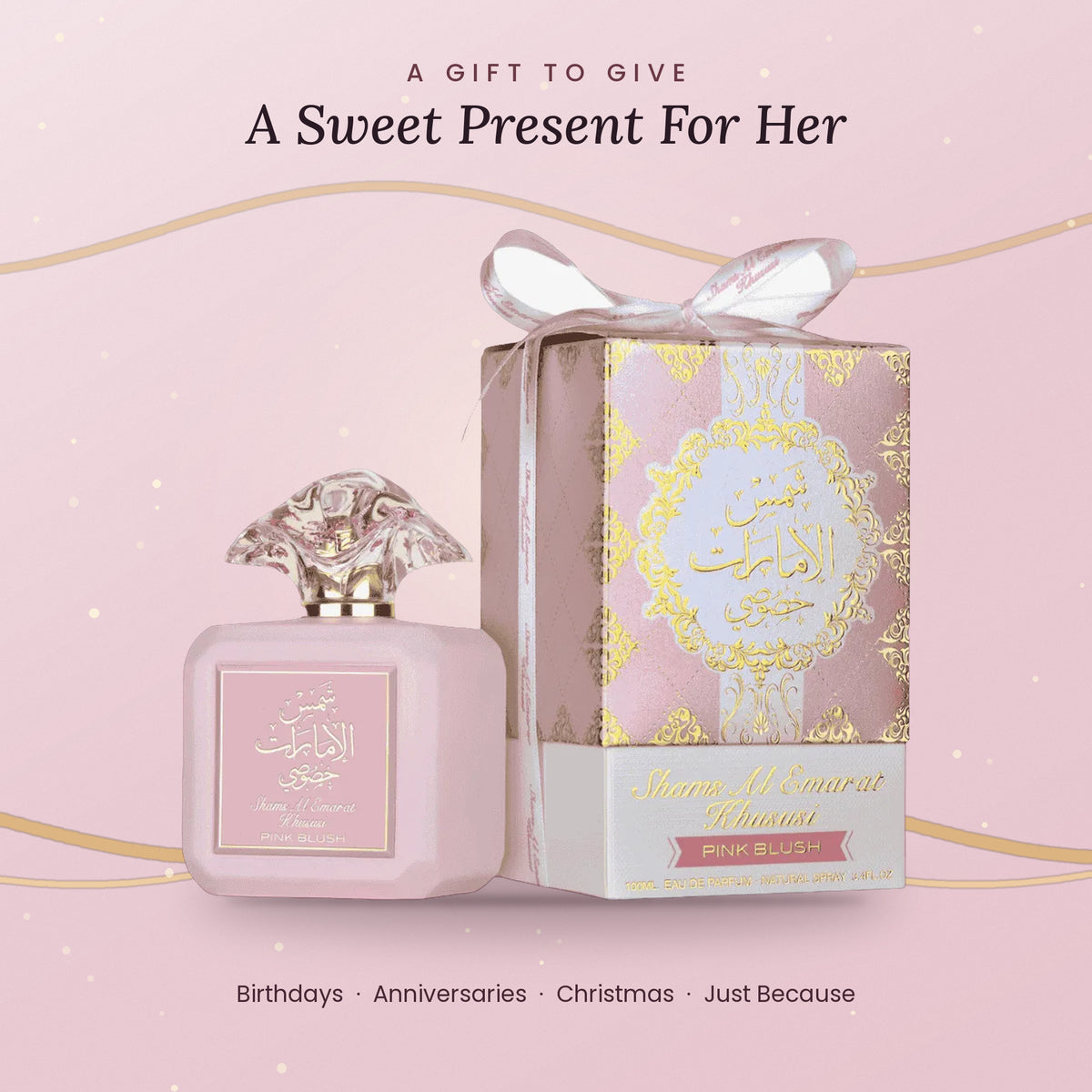 Shams Al Emarat Khususi Pink Blush gift ready perfume