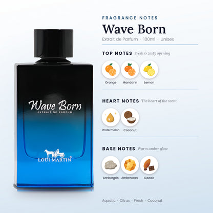 Wave Born fragrance notes – top, heart and base