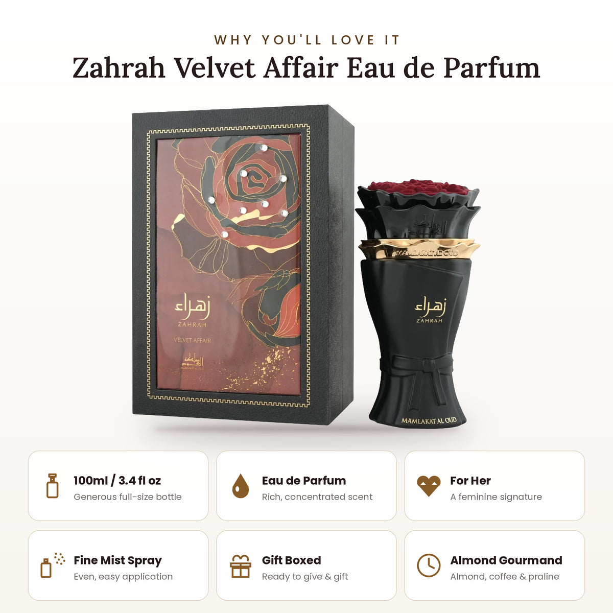 Zahrah Velvet Affair key features